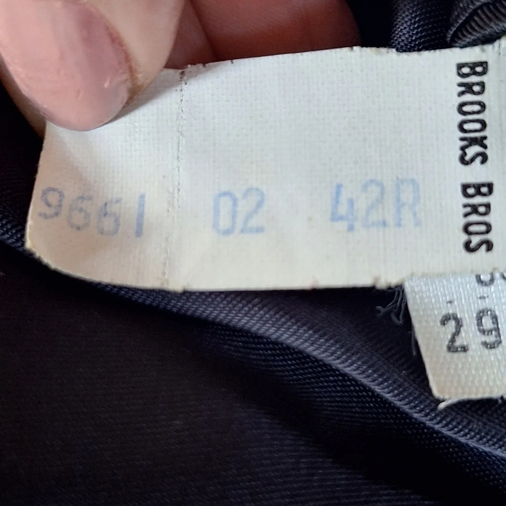 Brooks Brothers Suit Jacket 42R Blue/Gray Wool Check Print  Makers USA